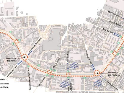 tracé piste cyclable